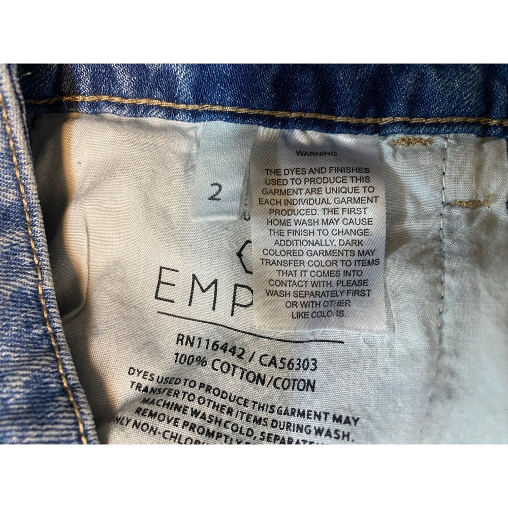 Empyre Womens Wide Leg Jeans Blue Medium Wash High Rise Panel Seam Streetwear - Picture 10 of 14